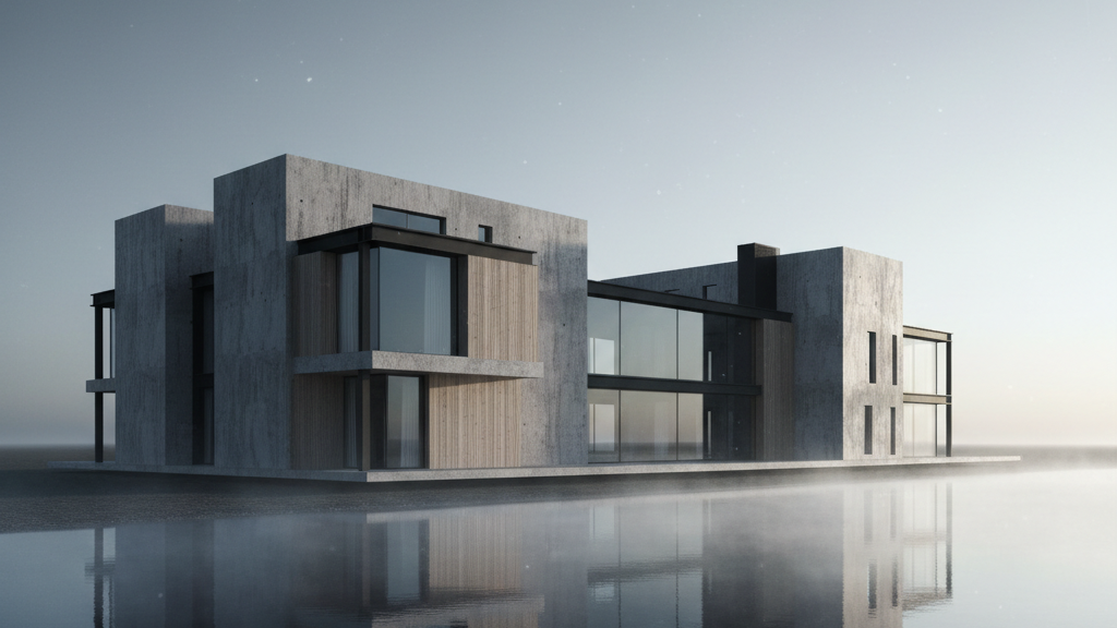 Modern architecture at sunrise