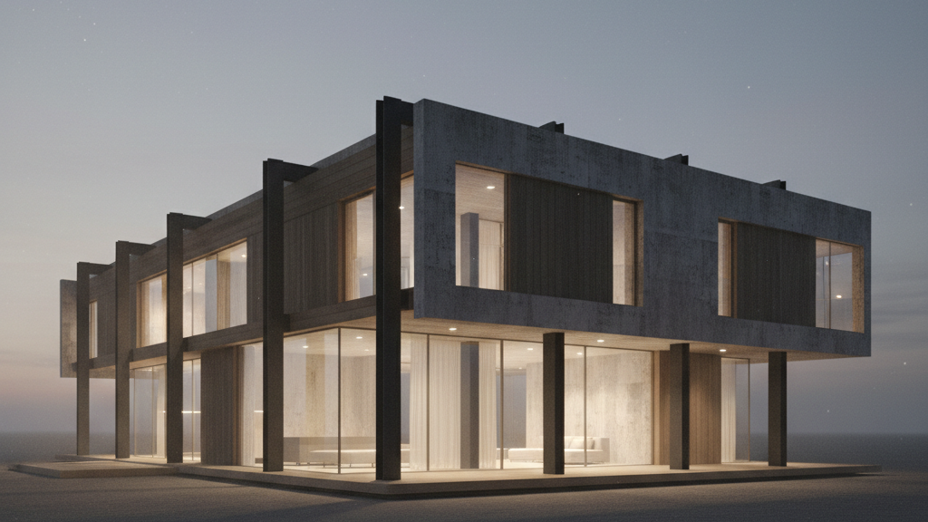 Modern architecture at dusk