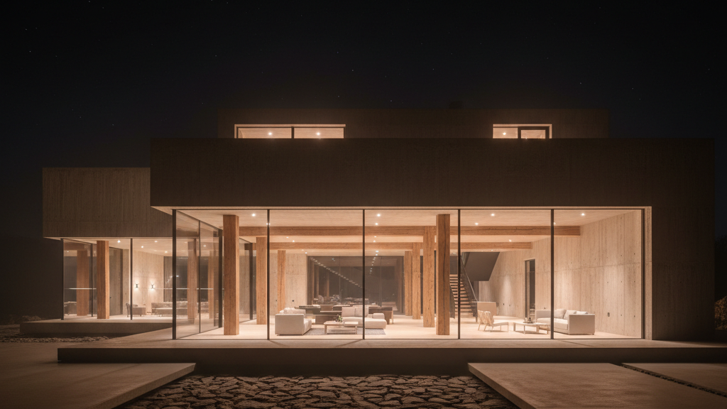 Modern architecture at night